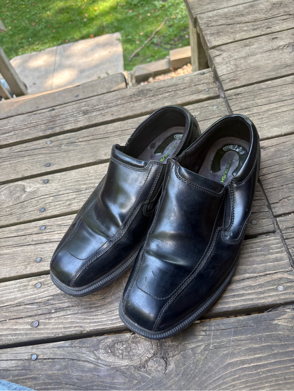 Nunn Bush Black Leather Slip-On Loafers dress shoes size 12 KDR comfort gel